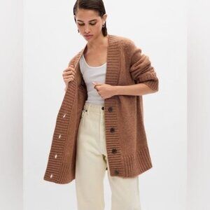 GAP Wool Alpaca Blend Oversized Blanket Boyfriend Cardigan Sweater Size Med NWOT